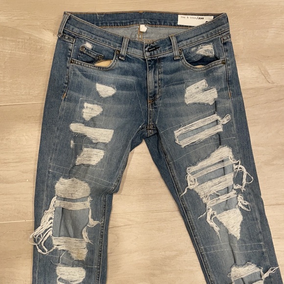 Rag & Bone Dre Ripped Jeans Sz 27 - Picture 2 of 7